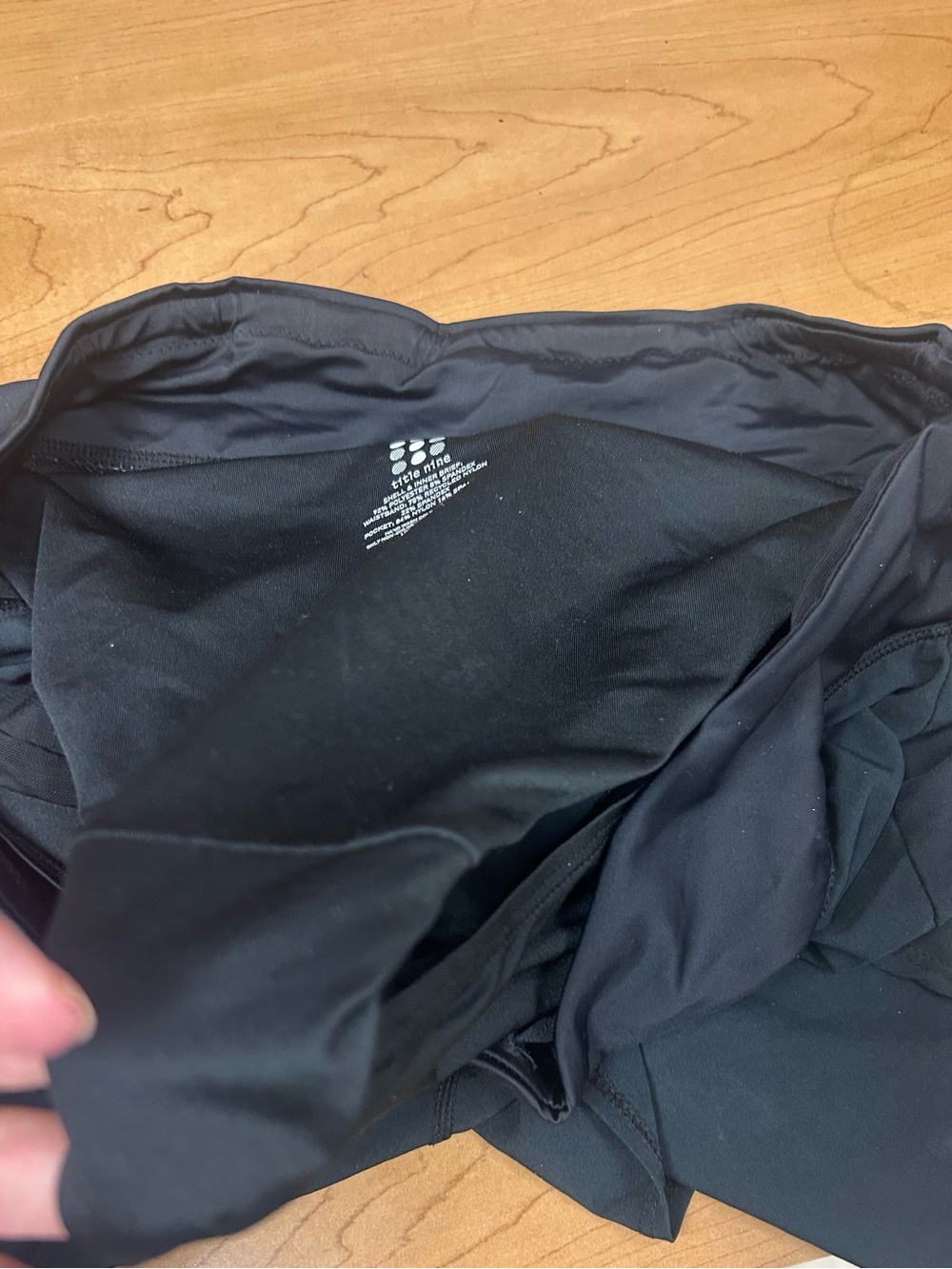 Title Nine Black Athletic Stretch Shorts size large with inner brief - Picture 10 of 10